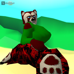 anthro big_breasts big_butt blue_eyes breasts brown_body brown_fur butt butt_focus clothed clothing female fully_clothed fur hand_on_butt kneeling looking_at_viewer looking_back looking_back_at_viewer low_poly retro solo thick_thighs breedbowl forbidden_pants bear mammal 1:1 3d_(artwork) digital_media_(artwork) hi_res