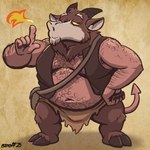 blowing_fire body_hair bottomwear clothing horn loincloth male multi_horn solo spade_tail tail nanoff animal_humanoid bovid bovid_humanoid caprine caprine_humanoid goat_humanoid humanoid mammal mammal_humanoid 1:1 2025 hi_res