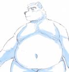 anthro belly fur male moobs navel nipples overweight overweight_anthro overweight_male simple_background solo white_background white_body white_fur guacamolesenpai inushishigami mouse_sully bear mammal 2019 absurd_res hi_res