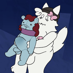 abdominal_bulge anthro big_penis bodily_fluids breasts clothing cum cum_inflation cum_inside duo ejaculation erection from_behind_position fur genital_fluids genitals gynomorph gynomorph/male gynomorph_penetrating gynomorph_penetrating_male headgear headwear holding_partner inflation intersex intersex/intersex intersex/male intersex_penetrating intersex_penetrating_male looking_pleasured male male/male male_penetrated orgasm orgasm_face overweight overweight_gynomorph overweight_intersex penetration penis plushie plushophilia scarf sex standing standing_sex teddy_bear white_body white_fur dukeofsnailplace hashi_bleu spicy_(hown_brash) canid canine canis mammal wolf 1:1 2d_animation animated frame_by_frame hi_res long_playtime sound video