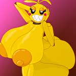 anthro areola big_areola big_breasts big_butt breasts butt female looking_at_viewer machine narrowed_eyes sharp_teeth smile smiling_at_viewer solo teeth text thick_thighs m4n five_nights_at_freddy's five_nights_at_freddy's_2 scottgames lovetaste_chica toy_chica_(fnaf) animatronic avian bird chicken galliform gallus_(genus) phasianid robot 1:1 absurd_res artist_name dated hi_res