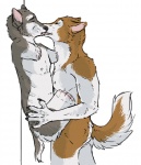 4_missing_limbs amputee anthro disability duo helpless kissing male male/male quadruple_amputee romantic romantic_couple scar stump_scar what gayfurryamputee canid canine canis domestic_dog mammal