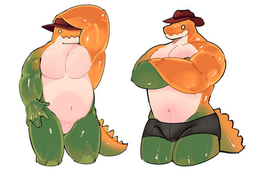 anthro belly bottomwear candy clothing dessert empty_eyes food glistening glistening_body green_body green_skin gummy_(food) hat headgear headwear male muscular navel null orange_body orange_skin overweight pecs shorts simple_background solo jimi_art7 glitch_productions the_amazing_digital_circus gummigoo_(tadc) food_creature gummy_creature living_candy 2024 hi_res