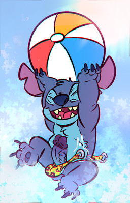 3_toes anthro ball beach_ball biped blue_body blue_claws blue_fur blue_nose blue_penis claws clothing erection eyes_closed feet finger_claws fur genitals glans happy head_tuft holding_ball holding_object humanoid_genitalia humanoid_penis inflatable male open_mouth open_smile penis purple_glans raised_arms small_tail smile solo tail toe_claws toes tuft vein veiny_penis wardrobe_malfunction the-alfie-incorporated disney lilo_and_stitch stitch_(lilo_and_stitch) alien experiment_(lilo_and_stitch) 2022 aliasing chromatic_aberration digital_drawing_(artwork) digital_media_(artwork) hi_res