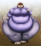 anthro belly big_belly big_breasts bottomwear bracelet breasts brown_hair clothing digit_ring ear_piercing ear_ring female hair huge_belly huge_breasts huge_thighs hyper hyper_belly jewelry morbidly_obese morbidly_obese_anthro morbidly_obese_female necklace obese obese_anthro obese_female overweight overweight_anthro overweight_female pants piercing ring ring_piercing solo sweater teal_eyes thick_thighs topwear wedding_ring wide_hips viroveteruscy if_hell_had_a_taste marci_fidchell domestic_cat felid feline felis mammal 2021 absurd_res digital_media_(artwork) hi_res