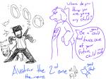 anthro baseball_bat baseball_cap baseball_uniform bat_(object) box clothing container dialogue ellipsis gesture group hand_gesture hat headgear headwear pregnant robe simple_background sportswear text thumbs_up uniform what jonsthaman qatan off_(game) undertale undertale_(series) add-ons_(off) pablo_(off) the_batter_(off) toriel add-on boss_monster_(undertale) bovid caprine domestic_cat felid feline felis human mammal 4:3 crossover english_text