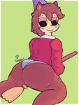 aged_up anthro big_butt brown_body brown_fur brown_hair butt cheek_blush clothing ears_up female fur hair hat headgear headwear looking_at_viewer red_clothing red_sweater red_topwear short_hair simple_background sitting smiley_face solo sweater thick_thighs topwear underwear gummasonik cartoon_network summer_camp_island hedgehog_(sci) eulipotyphlan hedgehog mammal 2024 absurd_res digital_drawing_(artwork) digital_media_(artwork) hi_res shaded