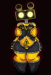 anthro big_breasts breasts caution_sign caution_symbol female looking_at_viewer machine metallic_body mouthless multicolored_body robotic text thick_thighs two_tone_body wet_floor_sign wide_hips yellow_body sketchylimesliv five_nights_at_freddy's scottgames wet_floor_bot_(fnaf) humanoid robot robot_humanoid 2021 english_text hi_res