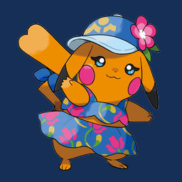 3_toes 5_fingers bottomwear bow_ribbon clothing dress ears_down feet female feral fingers flower furgonomics gesture hat headgear headwear long_tail orange_body pink_cheeks pivoted_ears plant ribbons skirt smile solo tail tail_clothing toes waving unknown_artist nintendo pokemon pokemon_winds_and_waves ms._wavychu generation_1_pokemon pikachu pokemon_(species) 1:1 2026 alpha_channel hi_res official_art