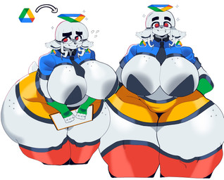 anthro areola areola_slip bangs big_breasts big_butt biped bowl_cut breasts butt cartoon_freckles ear_piercing ear_ring eye_through_hair eyewear female freckled_breasts freckled_ears freckled_hips freckles glasses hair huge_breasts huge_butt huge_thighs overweight overweight_anthro overweight_female piercing ring_piercing solo thick_thighs translucent translucent_hair wearing_glasses wide_hips stonic google google_drive hi_res