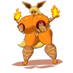 anthro areola areola_slip big_breasts big_butt breasts butt female fire huge_breasts huge_butt hyper hyper_breasts solo ultrazeta120 nintendo pokemon blaze_(ultrazeta120) eeveelution flareon generation_1_pokemon pokemon_(species) 1:1 hi_res