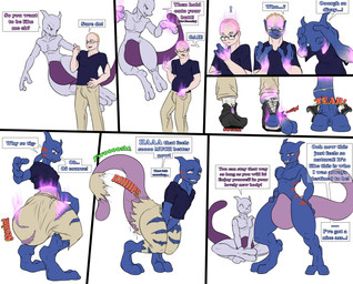 after_transformation anthro big_bulge big_tail bottomwear bulge clothing crossed_legs duo expansion eyewear feet floating footwear glasses grin grinning_at_viewer growth hand_on_hip hands_between_legs happy hovering leaning leaning_forward levitation looking_at_viewer looking_back looking_over looking_pleasured male mid_transformation nude pants paws psychic psychic_energy psychic_powers ripping_clothing shirt shoes smile smiling_at_viewer smooth_skin species_transformation spread_legs spreading straining_clothing surprised swelling tail tail_expansion tail_explosion tail_growth tearing_shoes thick_tail toes topwear torn_bottomwear torn_clothing torn_pants transformation transformation_sequence transformation_through_magic wearing_glasses conditional_dnp samagthrav2 nintendo pokemon lucas_the_mewtwo generation_1_pokemon human legendary_pokemon mammal mewtwo pokemon_(species) absurd_res hi_res