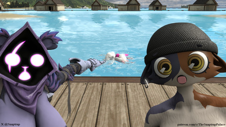 armor asphyxiation bandanna_on_arm beach beanie big_breasts big_butt big_eyes black_beanie black_clothing black_hat black_headwear breasts butt clothing drowning ear_piercing feathers female floating floating_on_water fur gauntlets gesture gloves glowing glowing_eyes glowing_face group hand_gesture handwear hat headgear headwear hoodie looking_at_viewer looking_surprised male multicolored_body piercing pink_scarf pointing pointing_at_another purple_body purple_clothing purple_eyes purple_hoodie purple_topwear scarf sea text topwear trio water white_body yellow_eyes 5naptrap deltarune epic_games fortnite fortnite:_battle_royale patreon undertale_(series) meow_skulls ralsei raven_team_leader animal_humanoid bear bovid bovid_humanoid calico_cat calico_cat_humanoid caprine caprine_humanoid cat_humanoid domestic_cat felid felid_humanoid feline feline_humanoid felis goat goat_humanoid humanoid mammal mammal_humanoid ursid_humanoid 16:9 3d_(artwork) digital_media_(artwork) hi_res source_filmmaker_(artwork) url widescreen