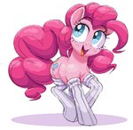 clothing female feral footwear hair pink_body pink_hair simple_background socks solo white_background hattsy friendship_is_magic hasbro my_little_pony pinkie_pie_(mlp) equid mammal