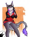 anthro bottomless breasts cleavage clothed clothing female genitals looking_at_viewer pussy solo standing tail lunarii x-leon-x storm_(stormblazer) mammal sergal digital_media_(artwork)