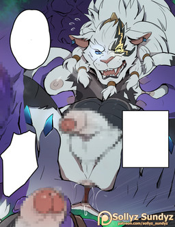 anal anal_fingering anal_penetration anal_spreading balls bodily_fluids bottomless bottomless_male clothed clothing fingering genitals male nipple_fetish nipple_play open_mouth patreon_logo patreon_username penetration penis saliva saliva_string text sollyz league_of_legends patreon riot_games tencent rengar_(lol) 2021 censored hi_res mosaic_censorship url