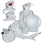 anthro belly belly_expansion belly_inflation beverage big_belly expansion grey_body huge_belly hyper hyper_belly hyper_inflation inflatable inflation inflation_fetish liquid_inflation lying lying_on_self male on_front overweight overweight_anthro shark_tail shark_teeth side_view simple_background sitting solo tail water_inflation white_background wwsnke99 fish marine shark digital_media_(artwork) hi_res