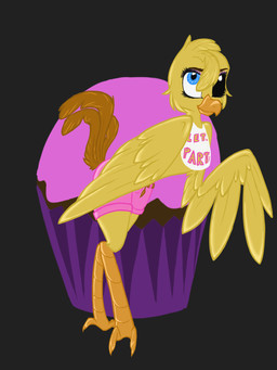 beak bib black_sclera blue_eyes bottomwear cheek_tuft claws clothing cupcake facial_tuft feathered_wings feathers female feral food hair machine monotone_body monotone_feathers orange_body shorts solo toe_claws tuft white_eyes wings yellow_body yellow_feathers the-purple-gremlin five_nights_at_freddy's five_nights_at_freddy's_2 scottgames toy_chica_(fnaf) animatronic avian bird chicken galliform phasianid robot 2015 3:4 hi_res