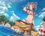 amber_eyes bikini breasts butt chest_gem clothing day detailed_background dutch_angle female feral gem group hair humanoid_focus male navel outside pattern_clothing pattern_swimwear plant silver_hair smile solo_focus striped_clothing striped_swimwear stripes surprise swimwear tree two-piece_swimsuit undressing water indy-k xenoblade_(series) xenoblade_chronicles xenoblade_chronicles_2 dromarch nia_(xenoblade) pyra_(xenoblade) rex_(xenoblade) animal_humanoid blade_(xenoblade) cat_humanoid felid felid_humanoid feline feline_humanoid gormotti human humanoid mammal mammal_humanoid 2018 hi_res