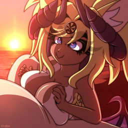 big_breasts breast_play breast_squeeze breasts duo female hand_on_breast holding_breast horn male sex solo_focus squeezing sunset titfuck vrabo mythology tina_nikako canid canine demon hybrid mammal mythological_canine mythological_creature werecanid werecanine werecreature werewolf 1:1 2018 absurd_res hi_res