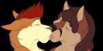 ambiguous/ambiguous ambiguous_gender anthro cheek_tuft dreadlocks duo eyes_closed facial_tuft french_kissing hair kissing licking_tongue long_hair side_view spiky_hair tuft nanukkluik canid canine kangaroo macropod mammal marsupial 2:1 alpha_channel