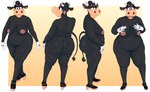 anthro areola bedroom_eyes big_breasts big_butt breasts butt clothing female footwear high_heels multiple_poses narrowed_eyes navel nipples pose seductive shoes smile solo thick_thighs boolishclara disney clarabelle_cow bovid bovine cattle mammal absurd_res hi_res pinup