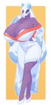 anthro big_breasts blue_eyes breasts clothed clothing dress female footwear high_heels huge_breasts looking_at_viewer shoes simple_background skimpy solo thick_thighs wide_hips dullyarts nintendo pokemon hedi_(echovalia) froslass generation_4_pokemon ghost humanoid pokemon_(species) spirit absurd_res digital_media_(artwork) hi_res