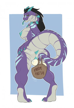 anthro areola biped breasts butt claws egg feet female fingers genitals hair horn nipples nude nude_anthro nude_female oviposition simple_background smile solo standing tail toes tongue vulva smutzkii mythology sylec dragon hybrid mythological_creature mythological_scalie reptile scalie snake 2026 digital_drawing_(artwork) digital_media_(artwork) hi_res
