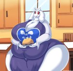 anthro belly big_belly big_breasts breasts cleavage clothed clothing eyelashes female fur horn huge_breasts huge_hips huge_thighs hyper hyper_hips looking_at_viewer obese obese_anthro obese_female overweight overweight_anthro overweight_female red_eyes skimpy solo thick_thighs white_body white_fur wide_hips finalofdestinations undertale undertale_(series) toriel boss_monster_(undertale) bovid caprine goat mammal 2023 absurd_res digital_media_(artwork) hi_res