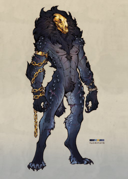 accessory anthro arm_tuft black_body black_fur black_hair bone bound bracelet chain chained claws crotch_tuft digitigrade elbow_tuft fangs fangs_bared fluffy fluffy_mane fluffy_tail fur gold_(metal) gold_chain gold_jewelry grey_body grey_fur hair jewelry leg_tuft long_claws long_fangs long_hair looking_at_viewer male mane mane_hair muscular muscular_male neck_tuft nipples nude scar short_tail simple_background skull skull_head solo spots tail teeth teeth_accessory text tuft white_body white_fur tashiroth american_mythology indigenous_north_american_mythology mythology north_american_mythology bear canid canine hybrid mammal monster mythological_creature unknown_species wendigo digital_media_(artwork) full-length_portrait hi_res line_art model_sheet portrait