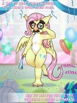 alternate_species anthro balloon claws cutie_mark dragonified feathered_wings feathers female green_eyes hair inflatable mask party pink_hair solo wings yellow_body vavacung friendship_is_magic hasbro my_little_pony fluttershy_(mlp) kobold scalie 3:4 hi_res