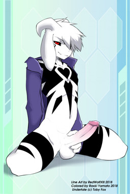anthro balls big_penis black_sclera bodily_fluids clothing erection fur fur_markings genital_fluids genitals horn humanoid_genitalia humanoid_penis jacket long_ears looking_at_viewer male markings masturbation nude penile penile_masturbation penis precum red_eyes solo text topwear raxkiyamato redwolfxiii undertale undertale_(series) asriel_dreemurr_(god_form) boss_monster_(undertale) bovid caprine mammal english_text