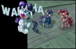 dialogue female group horn jumping mimicry text thediscorded friendship_is_magic hasbro my_little_pony mythology maud_pie_(mlp) pinkie_pie_(mlp) rarity_(mlp) equid equine horse mammal mythological_creature mythological_equine pony unicorn 2016 absurd_res alpha_channel english_text hi_res