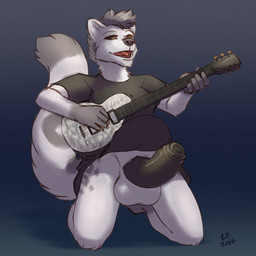 anthro balls big_penis biped electric_guitar erection foreskin genitals guitar gynomorph humanoid_genitalia humanoid_penis intersex kneeling musical_instrument open_mouth penis playing_guitar playing_music plucked_string_instrument rock_out_with_your_cock_out smile solo string_instrument mosa sonia_(blackmist333) canid canine mammal 1:1 hi_res