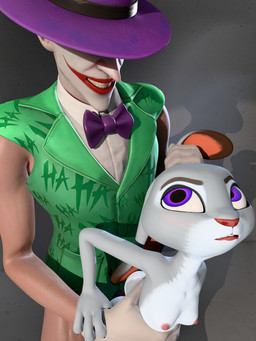 anthro bow_tie breasts clothing clown_makeup duo ear_grab female female_anthro female_on_human forced from_behind_position grabbed grey_body grin hat headgear headwear human_on_anthro human_raping_anthro interspecies larger_human larger_male lips long_ears male male/female male_human male_on_anthro male_raping_female multicolored_body nipples pockets purple_eyes rape restrained sex size_difference small_breasts smaller_anthro smaller_female smile topwear torso_grab two_tone_body vest wrist_grab fellastorgra pochemu_(modeler) x_redeyes_(modeler) batman_(series) dc_comics disney zootopia judy_hopps the_joker european_rabbit human lagomorph leporid mammal oryctolagus rabbit 3:4 3d_(artwork) digital_media_(artwork) hi_res