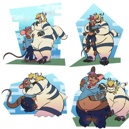 anthro assimilation assisted_undressing belly belly_overhang belly_peeking_out belly_squish belly_to_belly bent_over big_belly body_size_growth bottomwear claw_fingers clothed clothing clothing_lift clothing_loss collar denim denim_bottomwear denim_clothing digivice dominant dominant_male duo expansion eye_contact forced hand_on_another's_belly hand_on_another's_hip hand_on_another's_shoulder hand_on_hip hand_on_shoulder hoodie hoodie_lift hug jeans kissing larger_dom lifted_by_hug looking_at_another looking_at_self male male/male moobs narrowed_eyes navel open_bottomwear open_clothing open_pants outgrowing_clothes overweight overweight_anthro overweight_male pants rapid_weight_gain restrained role_reversal size_difference size_transformation smile smirk smug species_transformation squish standing submissive submissive_male tail topwear torn_clothing transformation twinning wardrobe_malfunction weight_difference weight_gain wide_hips worried trevor-fox bandai_namco digimon trevor-fox_(character) digimon_(species) gomamon house_mouse mammal mouse murid murine rodent 1:1 digital_media_(artwork) hi_res sequence