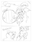 big_breasts breasts bulge cleavage clothed clothing dialogue duo eyewear female glasses male male/female pecs size_difference speech_bubble text thick_thighs toony pastel_please equid equine mammal murid murine rat rodent black_and_white comic english_text monochrome sketch