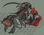 abstract_background antennae_(anatomy) anthro beady_eyes carapace eating female micro multi_arm multi_leg multi_limb nude solo fivel doritos frito-lay arthropod crustacean giant_isopod isopoda malacostracan marine 2023