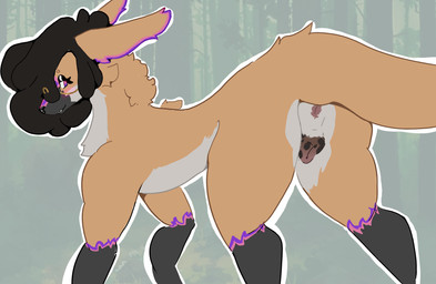 animal_genitalia animal_vulva butt dreadlocks eyewear female feral genitals glasses presenting presenting_hindquarters solo vulva wearing_glasses dani_redd mythology canid canine dragon hybrid mammal maned_wolf mythological_creature mythological_scalie scalie absurd_res hi_res