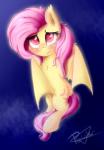 cutie_mark equid eyelashes female feral flutterbat_(mlp) fluttershy_(mlp) friendship_is_magic fur hair hasbro hooves mammal membrane_(anatomy) membranous_wings my_little_pony pink_hair pucksterv solo wings yellow_body yellow_fur