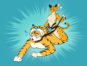 ahegao anal anal_penetration anthro bdsm bdsm_gear breasts collar dildo dildo_in_ass dildo_insertion dominant dominant_female duo exposed_breasts female female_penetrating female_penetrating_male from_behind_position fur leash leash_pull looking_pleasured lying male male/female male_penetrated nude object_in_ass on_front open_mouth orange_body pegging penetration prone_bone_position sex sex_toy sex_toy_in_ass sex_toy_insertion sitting_on_another strapon strapon_in_ass strapon_sex striped_body striped_fur stripes submissive submissive_male tail tail_grab toying_partner chris_the_dragon felid feline leopardus mammal ocelot pantherine tiger hi_res