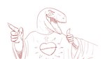 clothing cross gesture hand_gesture male open_mouth robe simple_background thumbs_up raptor_jesus dinosaur dromaeosaurid prehistoric_species reptile scalie theropod velociraptor 16:9 hi_res widescreen