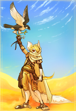 5_fingers 5_toes albino ambiguous_gender anthro big_tail biped clothed clothing detailed_background falconry falconry_glove feet feral fingers footwear fur gloves hair handwear knife looking_at_viewer melee_weapon prehensile_feet red_eyes sandals scarf shoes short_hair solo standing tail toes weapon white_body white_fur freekilli jess_(falconry) avian aye-aye bird lemur mammal primate strepsirrhine 2017 colored digital_media_(artwork)