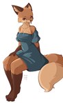 anthro barefoot blep breasts brown_body brown_fur cheek_tuft clothed clothing facial_tuft feet female fur gloves_(marking) inner_ear_fluff leg_markings markings simple_background sitting socks_(marking) solo tongue tongue_out tuft white_background conditional_dnp tohupo canid canine fox mammal 2024 absurd_res dated digital_media_(artwork) hi_res signature