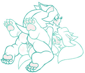 andromorph andromorph/andromorph anthro anus blush bodily_fluids curling_toes duo ear_blush feet fluffy fluffy_chest genital_fluids intersex intersex/intersex looking_pleasured open_mouth pawpads selfcest sex square_crossover students_position sweat sweatdrop tail teeth tongue tongue_out tribadism vaginal vaginal_fluids y_anus meowwabae sega sonic_the_hedgehog_(series) silver_the_hedgehog eulipotyphlan hedgehog mammal line_art restricted_palette