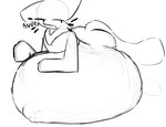 after_vore ambiguous_anthro ambiguous_gender ambiguous_pred anthro anthro_pred ass_up belly belly_on_ground big_belly big_tail biped black_text bloated bone_imprints bones_in_stomach burping clothed clothing cropped_sweater extended_sound_effect fatal_vore floating_whiskers fully_inside half-closed_eyes hand_on_belly hand_on_own_belly huge_belly hyper hyper_belly imprint legwear long_sleeves looking_aside lying monotone_background mostly_clothed_ambiguous mostly_clothed_anthro narrowed_eyes no_underwear on_front one_ear_up onomatopoeia prick_ears resting_on_belly same_size_vore simple_background skull_imprint sleeves_past_wrists solo sound_effect_variant sound_effects tail text thigh_highs three-quarter_view unseen_prey vore white_background tcsrjx emily_(tcsrjx) domestic_cat felid feline felis mammal 2023 digital_drawing_(artwork) digital_media_(artwork) english_description english_text greyscale guide_lines monochrome sketch female_(lore)