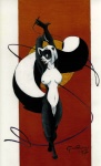 anthro breasts countershading dancing female genitals nipples nude pussy raised_arm solo tail chris_goodwin mammal mephitid skunk 1997