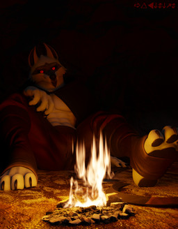 abs anthro arm_on_knee arm_on_leg black_background bottomwear campfire claws cloak clothed clothing discarded_weapon ears_up facial_markings fire fur fuzzy grey_body grey_fur head_markings leaning leaning_backward leg_wraps light looking_at_viewer male markings mask_(marking) muscular muscular_anthro muscular_male night on_ground outside pants pawpads pointy_ears prick_ears red_eyes relaxing sickle simple_background sitting smile solo spread_legs spreading stirrup_legwear stirrups wrapped_legs wraps artioiko valorlynz_(modeler) dreamworks puss_in_boots_(franchise) death_(puss_in_boots) canid canine canis mammal wolf 3d_(artwork) digital_media_(artwork) hi_res