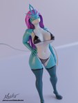 anthro anthrofied bra breasts clothing female hand_on_hip lingerie navel panties pokemorph solo text translucent translucent_clothing underwear hiddenmask18 nintendo pokemon generation_2_pokemon legendary_pokemon pokemon_(species) suicune 3:4 3d_(artwork) blender_(artwork) digital_media_(artwork) hi_res url