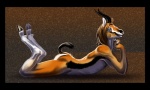 anthro biped hooves lying male nude pose solo tail bluenire dynameaux antelope bovid gazelle mammal thomson's_gazelle true_antelope 5:3 pinup